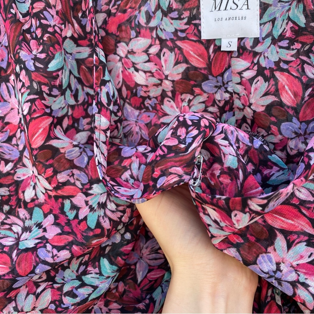 MISA - Floral Long Sleeve Dress - Picture 11 of 14